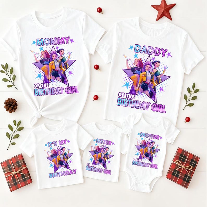 Custom Huntrix Birthday Girl Shirt,Personalized Kpop Demon Hunter Birthday Tee,Gift for Huntrix fan,kpop Huntri x sweatShirt image 4