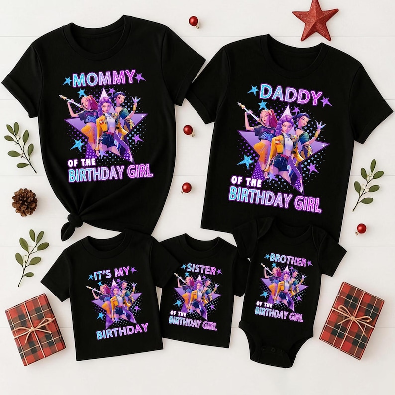 Custom Huntrix Birthday Girl Shirt,Personalized Kpop Demon Hunter Birthday Tee,Gift for Huntrix fan,kpop Huntri x sweatShirt image 2