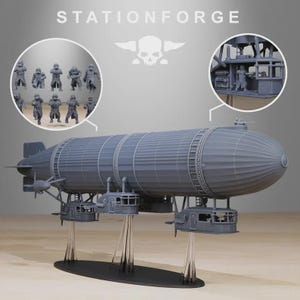 GrimGuard Airship 32mm (StationForge)  Miniatures for Tabletop or Display / Wargaming / SciFi