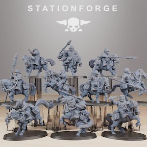 GrimGuard Pony Cavalry 32mm (StationForge)  Miniatures for Tabletop or Display / Wargaming / SciFi