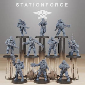 GrimGuard Jungle Fighters 32mm (StationForge)  Miniatures for Tabletop or Display / Wargaming / SciFi