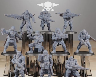 Vaskar Freedom Fighters 32 mm (StationForge) 3Dプリントミニチュア（卓上またはディスプレイ用）/ウォーゲーム/SF