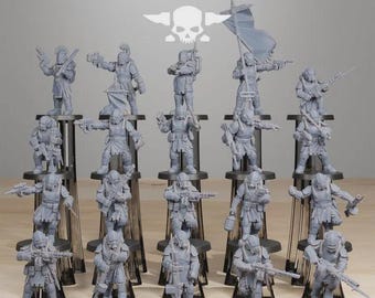 RoyalGuard Infantry X20 32 mm (StationForge) 3Dプリントミニチュア（卓上またはディスプレイ用）/ウォーゲーム/SF