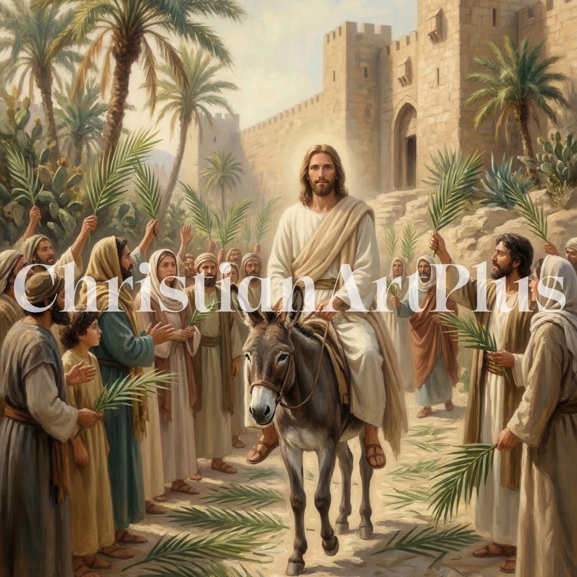 Jesus Triumphal Entry Into Jerusalem Palm Sunday Matthew 21 Bible Wall ...