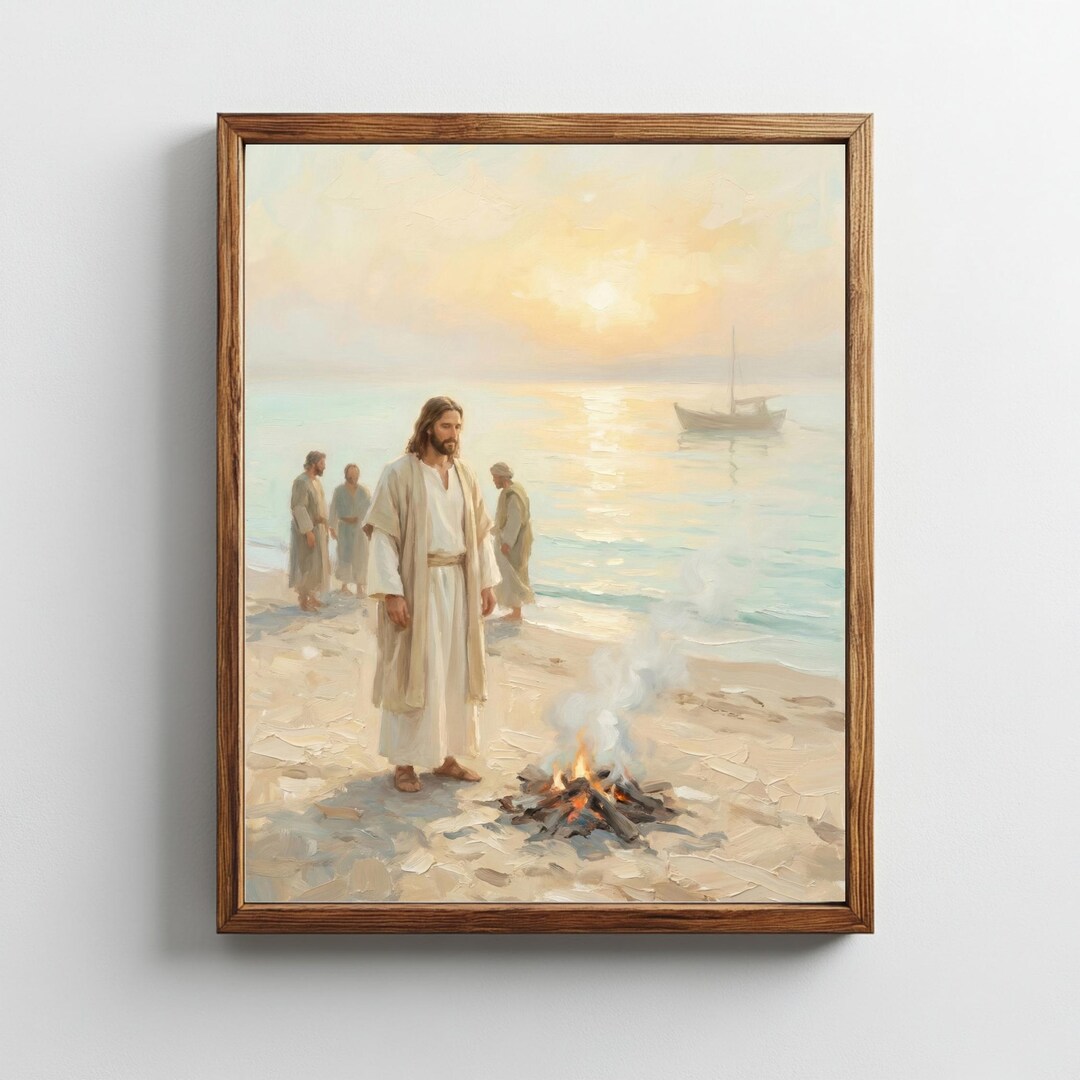 Restore Scripture Peter Jesus Restoring Peter Christian Print Peaceful Redemption Faith Decor ...