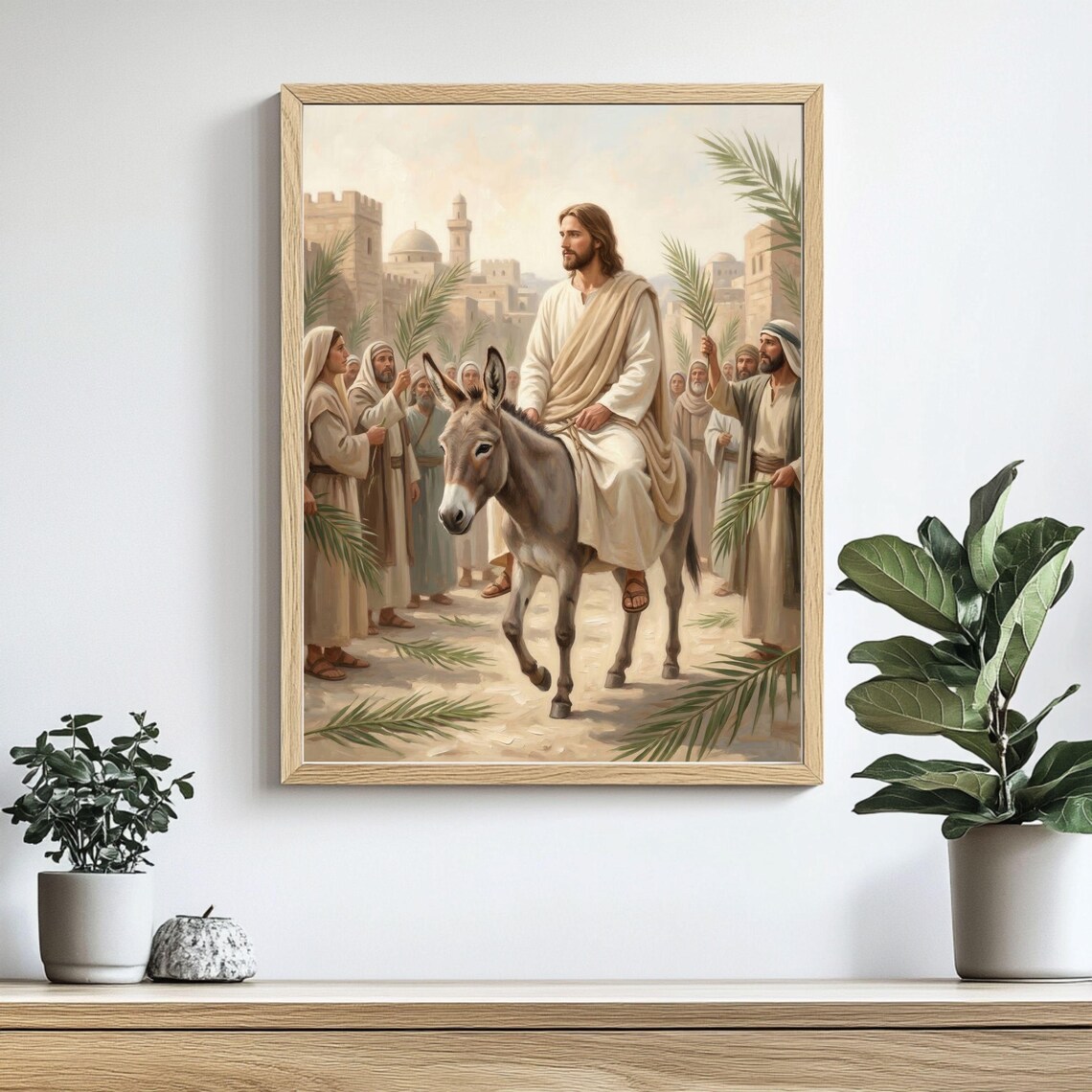 Palm Sunday Jesus Entry Print, Triumphal Entry Bible Scene Decor ...