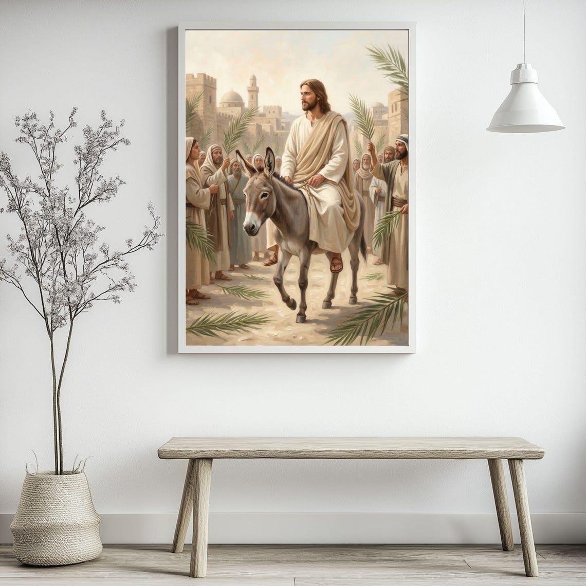 Palm Sunday Jesus Entry Print, Triumphal Entry Bible Scene Decor ...