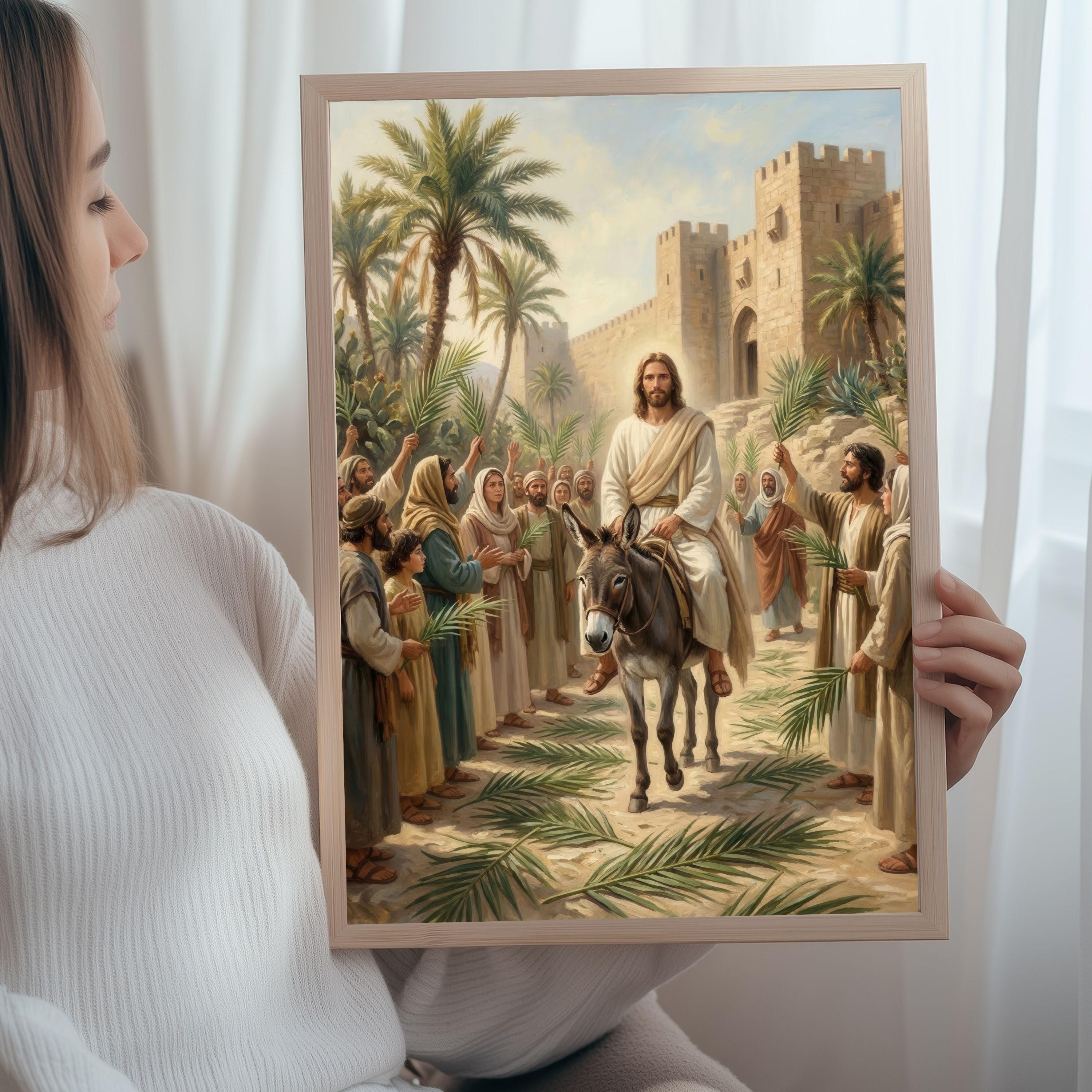 Jesus Triumphal Entry Into Jerusalem Palm Sunday Matthew 21 Bible Wall ...