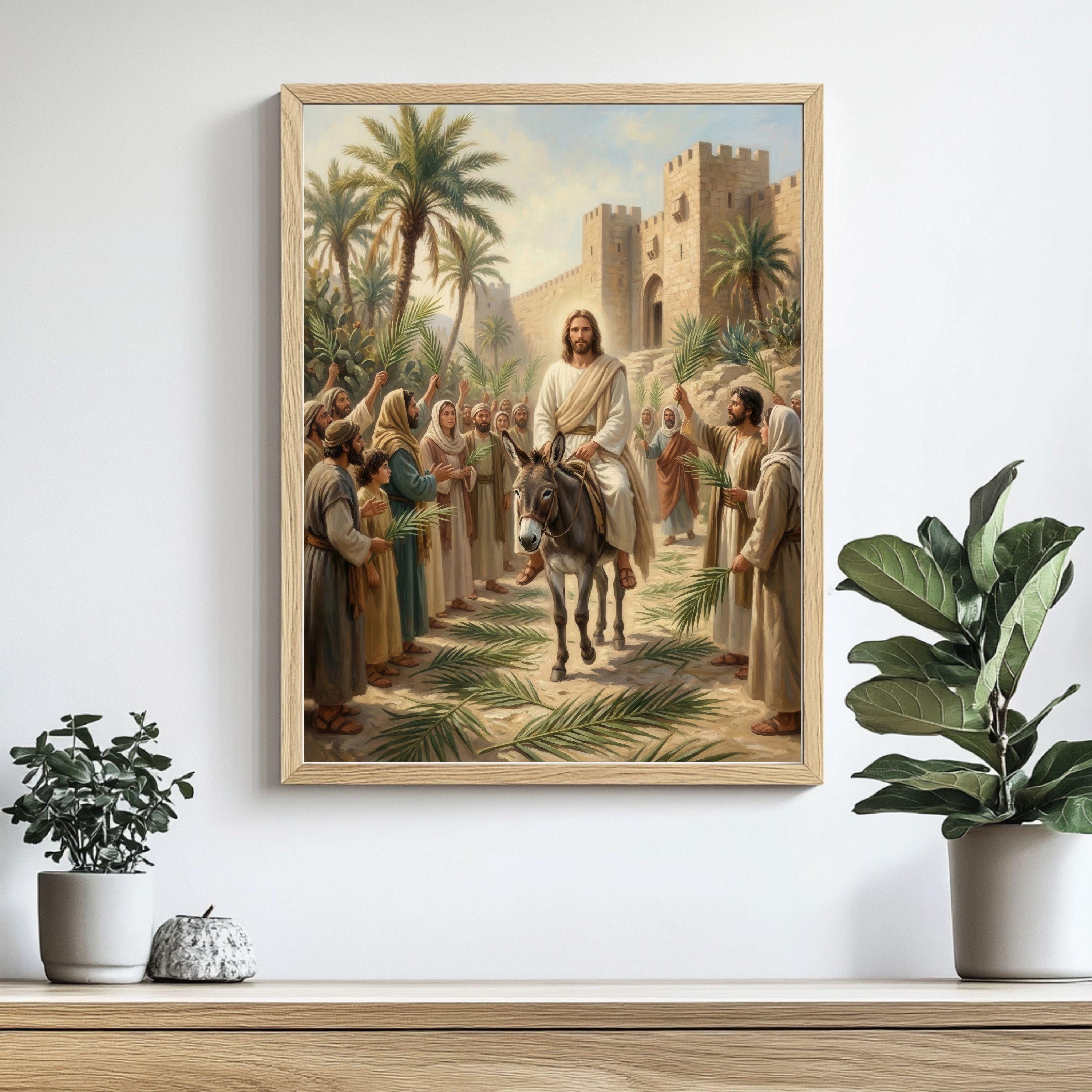 Jesus Triumphal Entry Into Jerusalem Palm Sunday Matthew 21 Bible Wall ...