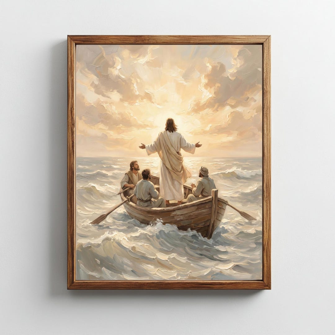 Calming Faith Jesus Calming the Storm Christian Print Peaceful Faith Decor (digital ...
