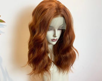 Ginger Orange Deep Curly Lace Wig: Heat-Resistant Synthetic Cosplay Wig