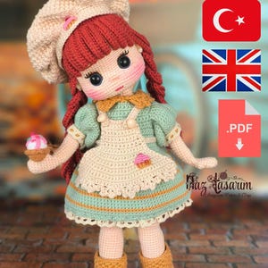 Patrón de muñeca de ganchillo Naz Baby / Tutorial en PDF de amigurumi (inglés, turco) (descarga instantánea)