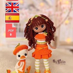 Amigurumi Crochet Pattern PDF Doll– Mina & Wendy, Valentine's Day Theme (Digital Download)