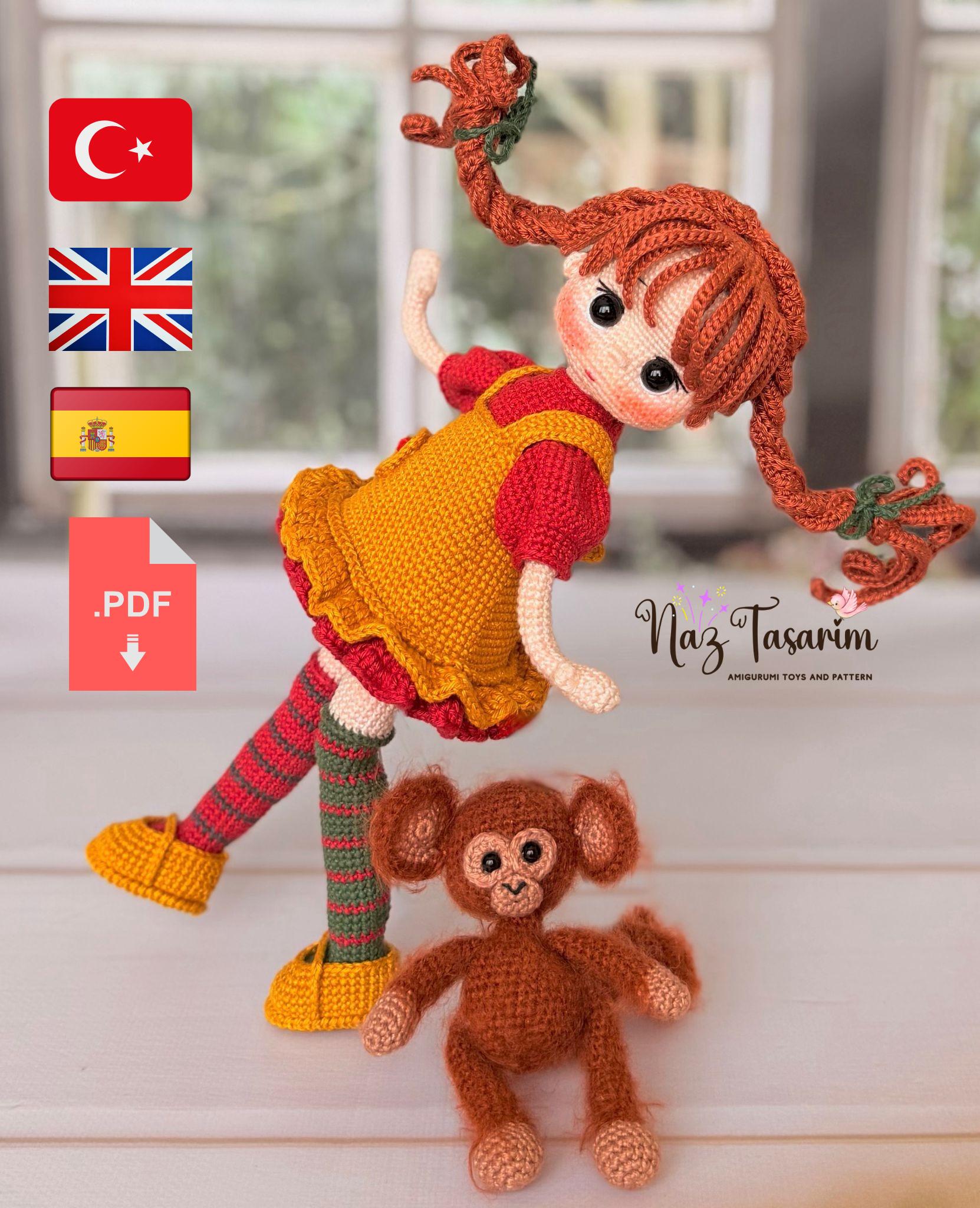 あみぐるみ pipi Pippi Longstocking Crochet Pattern - Etsy