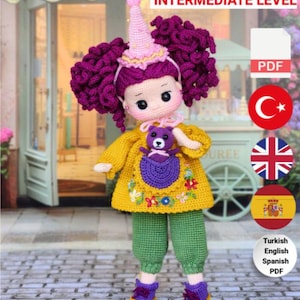 Clown Amigurumi Crochet Pattern – Cute PDF Digital Download – Intermediate English Pattern