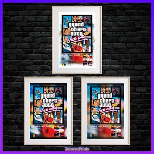 Grand Theft Auto Vine City GTA Packet Pack (3 DRUCK-Poster-Sammlung) Digitale Wandkunst/T-Shirt Design
