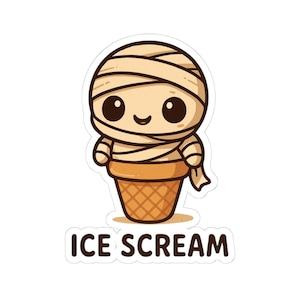Cute Ice Cream Kiss-Cut Stickers, Fun Decor for Laptops, Water Bottles, Journals, Party Favors, Kids&#39; Gifts