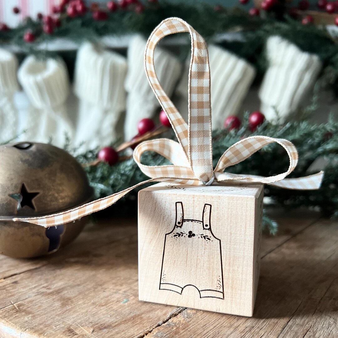 BABY'S FIRST CHRISTMAS Block Ornament With Stats | Personalized Wood ...