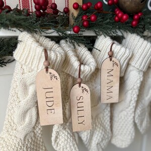 ARCHED SMALL GREENERY personalized stocking tag | initial + full name | place setting | ornament | Christmas stocking | custom stocking tag