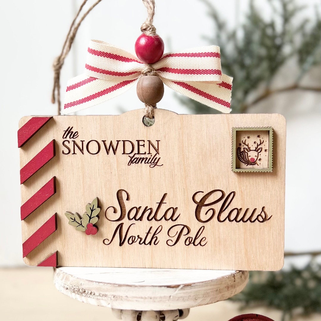 Personalized LETTER TO SANTA | Ornament | Maple Wood Laser Cut Ornament ...