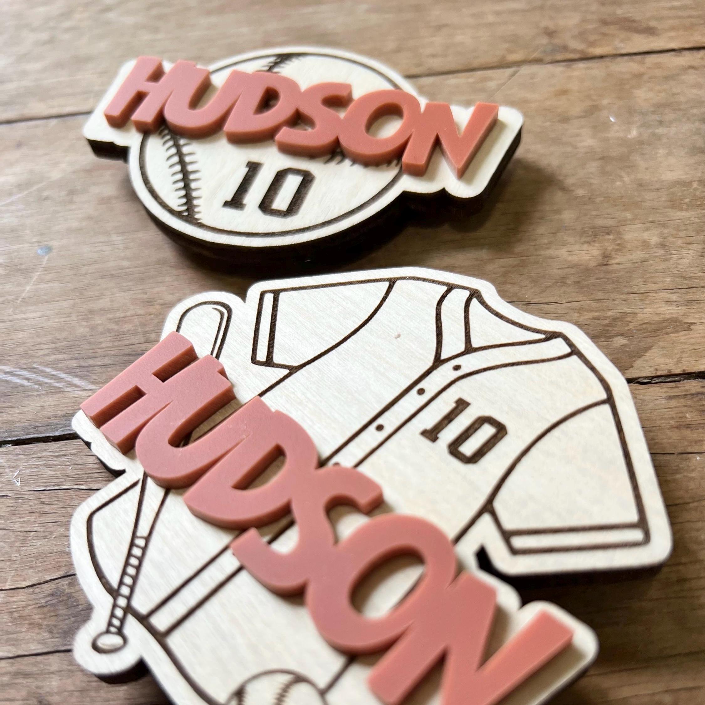 PERSONALIZED BASEBALL/SOFTBALL Magnet Acrylic + Maple | Fridge Magnet ...