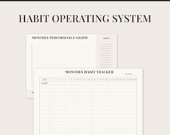 Habit Tracker PDF | Monthly Operating System | Discipline & Productivity Planner | Performance Tracking Printable