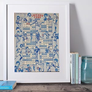 Programma di baseball dei Chicago Cubs del 2025 Stampa Risograph