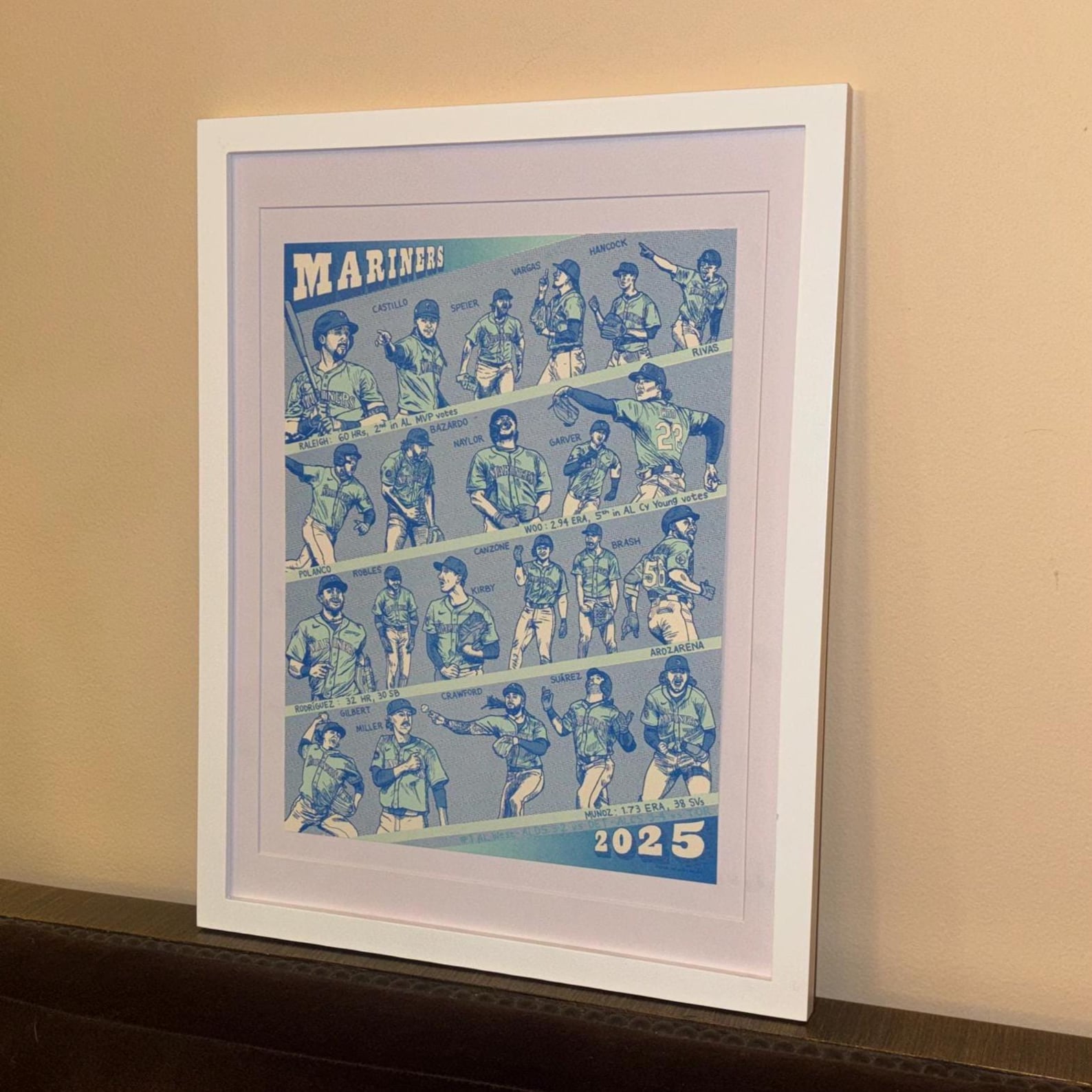 2025 Seattle Mariners Baseball Commemorative Risograph Print