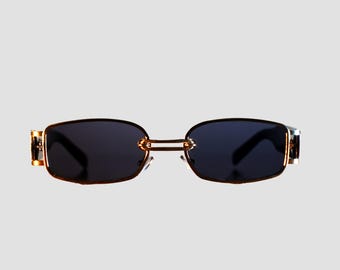 Éclipse Noire – Luxury unisex sunglasses – Rectangular golden design unisex accessory by Kaldéra