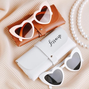Personalized Leather Glasses Case, Custom glasses box, Soft Glasses Case, Anniversary Gift, Gift for Him,Wedding Bridesmaid Gifts for Party