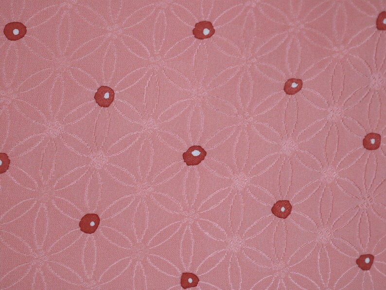 Pattern Red Tonal Dots Vintage Japanese Peach Pink Haori Kimono Jacket | Tiny Floral Dot ...
