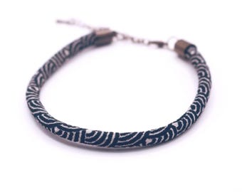 Japanese Chirimen Cord Bracelet | Wabi Sabi Fabric Wristband | Unisex