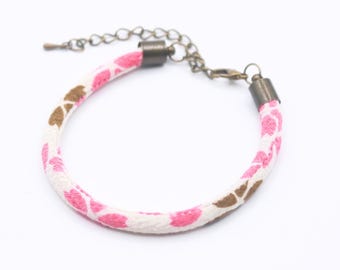 Japanese Cherry Blossom Bracelet | Adjustable Chirimen Cord | Floral Kimono Gift