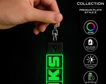 HKS LED Keychain – Light Up Car Key Tag | JDM Acrylic Glow Keyring