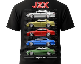 JZX Chaser Mark II Cresta T-Shirt  - Jdm Car to Tokyo Toms, JZX100 Shirt, 1JZ 2JZ Gift, Car Guy Gift, JDM Lover Shirt, Car Enthusiast Gift