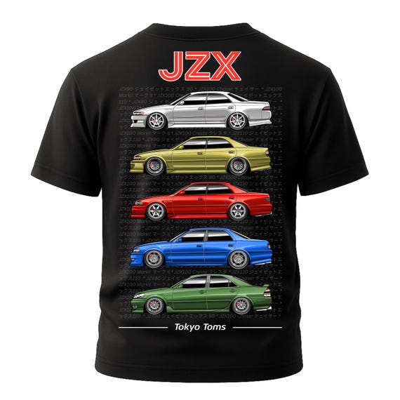 JZX チェイサー マーク II クレスタ Tシャツ - JDM カー トゥ 東京