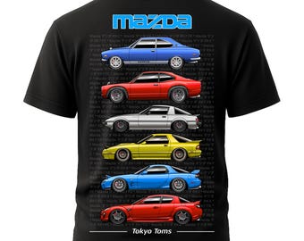Mazda RX Generations Shirt - Mazda RX-7 RX-8 T-Shirt, Mazda Rotary Shirt, Jdm Car Tee, Car Guy Gift, Jdm Lover, Tokyo Toms, Car Enthusiast