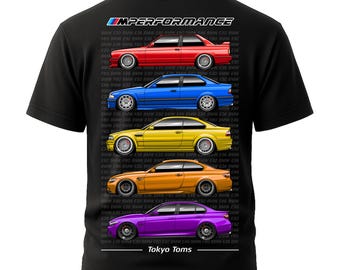 BMW M Performance T-Shirt - BMW M Generations Tee, E30 E46 F80 Tee, Car Guy Gift, M Enthusiast, Tokyo Toms Shirt, JDM Lover, Car Lover Gift