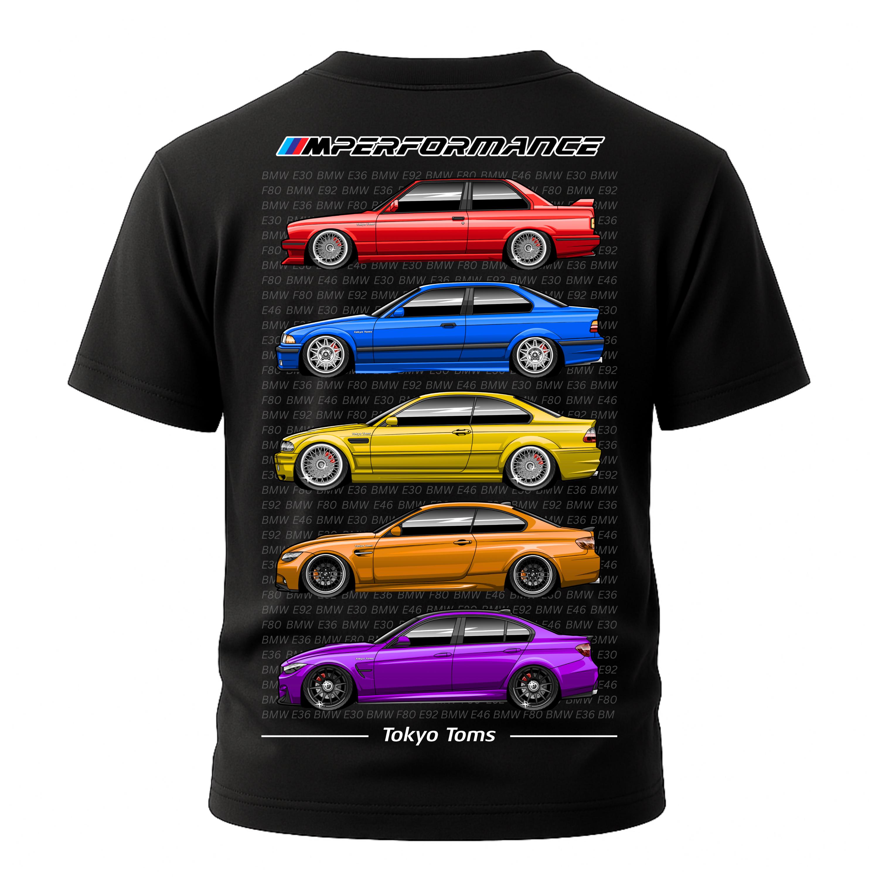 BMW MパフォーマンスTシャツ - BMW MジェネレーションTシャツ、E30 E46 