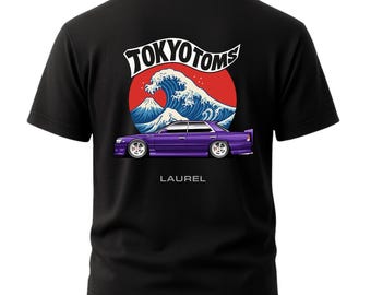 Camiseta Nissan Laurel C35 - Camiseta Laurel de la Gran Ola, regalo para un Nissan Laurel Drift de Tokyo Toms, camiseta Car Meet, regalo de ropa para coches