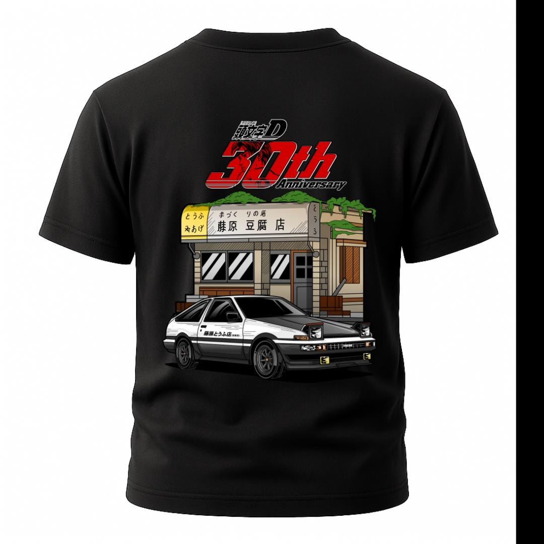 Initial D 30th Anniversary T-shirt - Fujiwara Tofu Shop AE86 Tee