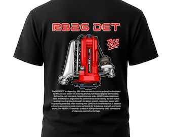 Nissan RB26 DET Engine T-Shirt - JDM Skyline GTR Tee, RB26 Shirt, Car Guy Gift, Jdm Lover Shirt, R34 Skyline Tee, Tokyo Toms, Car Enthusiast