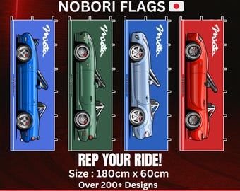 Nobori Flags JDM  Car Maz Miata Roadster MX5 - Japanese Banners Home Decor, Cars, Events, Garage Decorations