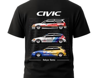 ホンダ シビック ジェネレーションズ Tシャツ、シビック EG EK EF T