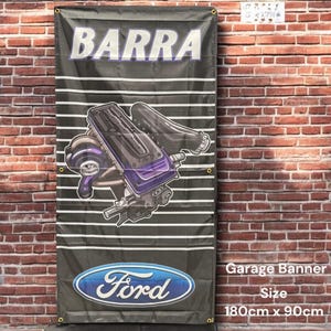 Barra Flag  – JDM Wall Banner | Car Enthusiast Gift | Tokyo Toms Garage Decor