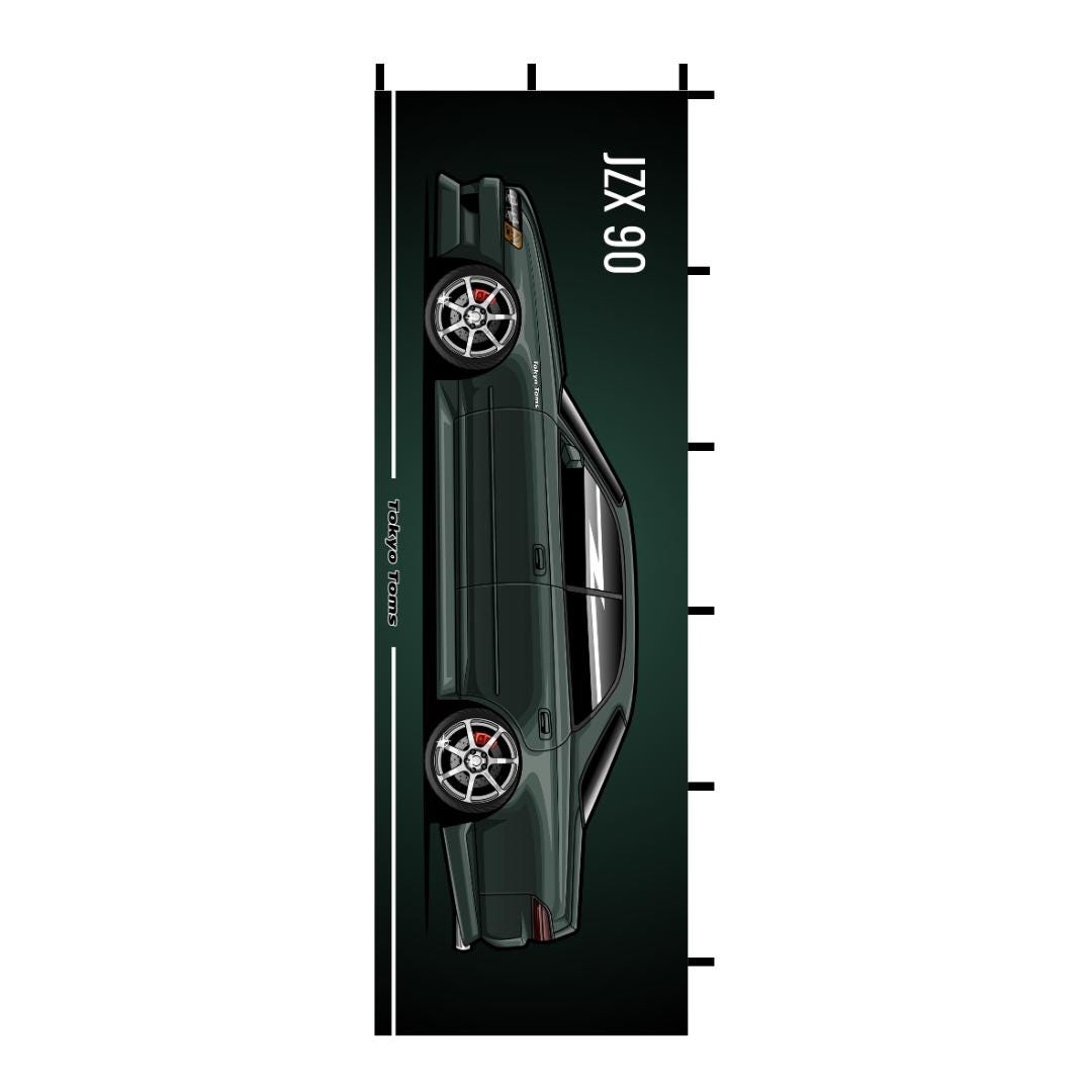 Nobori Flags JDM Car TOYO JZX Chaser Trd Mark 2 - Japanese Banners