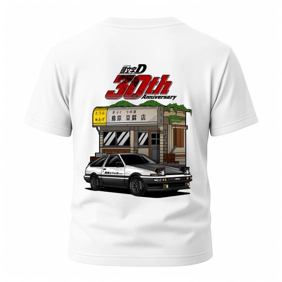Initial D 30th Anniversary T-shirt - Fujiwara Tofu Shop AE86 Tee