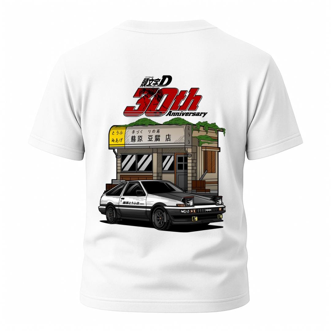 Initial D 30th Anniversary T-shirt - Fujiwara Tofu Shop AE86 Tee