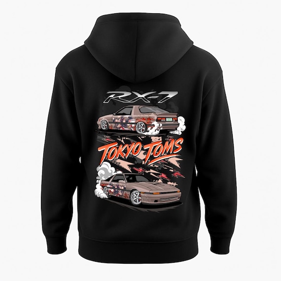 JDM Mazda RX7 FC Hoodie, Tokyo Toms Anime Initial D Sweatshirt