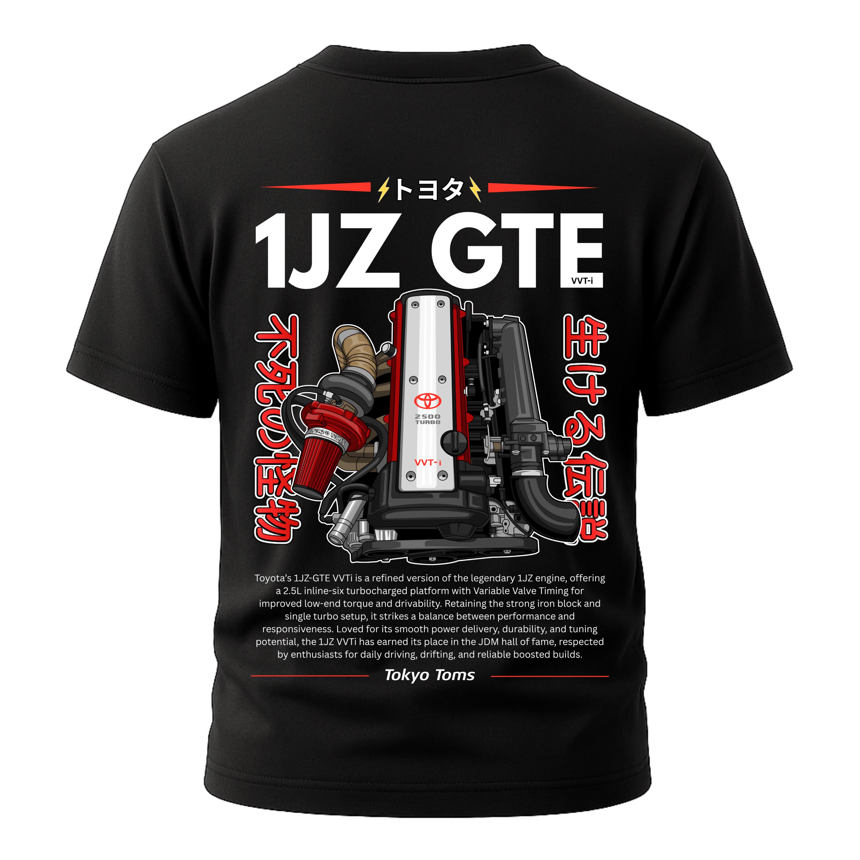 トヨタ 1JZ GTE レッド Tシャツ - トヨタ スープラ エンジン Tシャツ